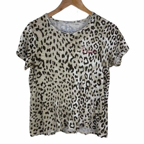 Chaser Animal Leopard Print Roar Shirt Short Sleeve Embroidered Shirt Size Small - Picture 2 of 7